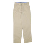 TOMMY HILFIGER Mens Regular Fit Beige Cotton Blend Trousers W27 L28 Classic Zip