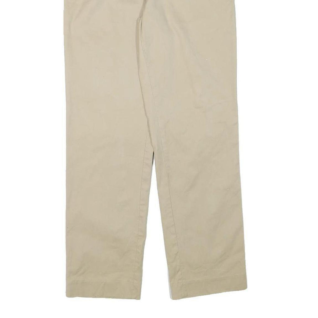 TOMMY HILFIGER Mens Regular Fit Beige Cotton Blend Trousers W27 L28 Classic Zip