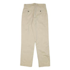 TOMMY HILFIGER Mens Regular Fit Beige Cotton Blend Trousers W27 L28 Classic Zip