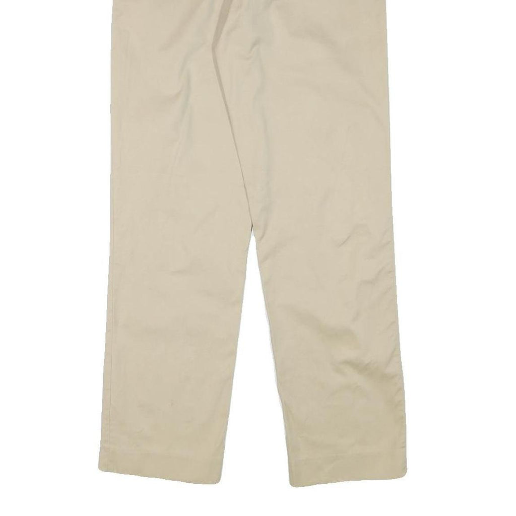 TOMMY HILFIGER Mens Regular Fit Beige Cotton Blend Trousers W27 L28 Classic Zip