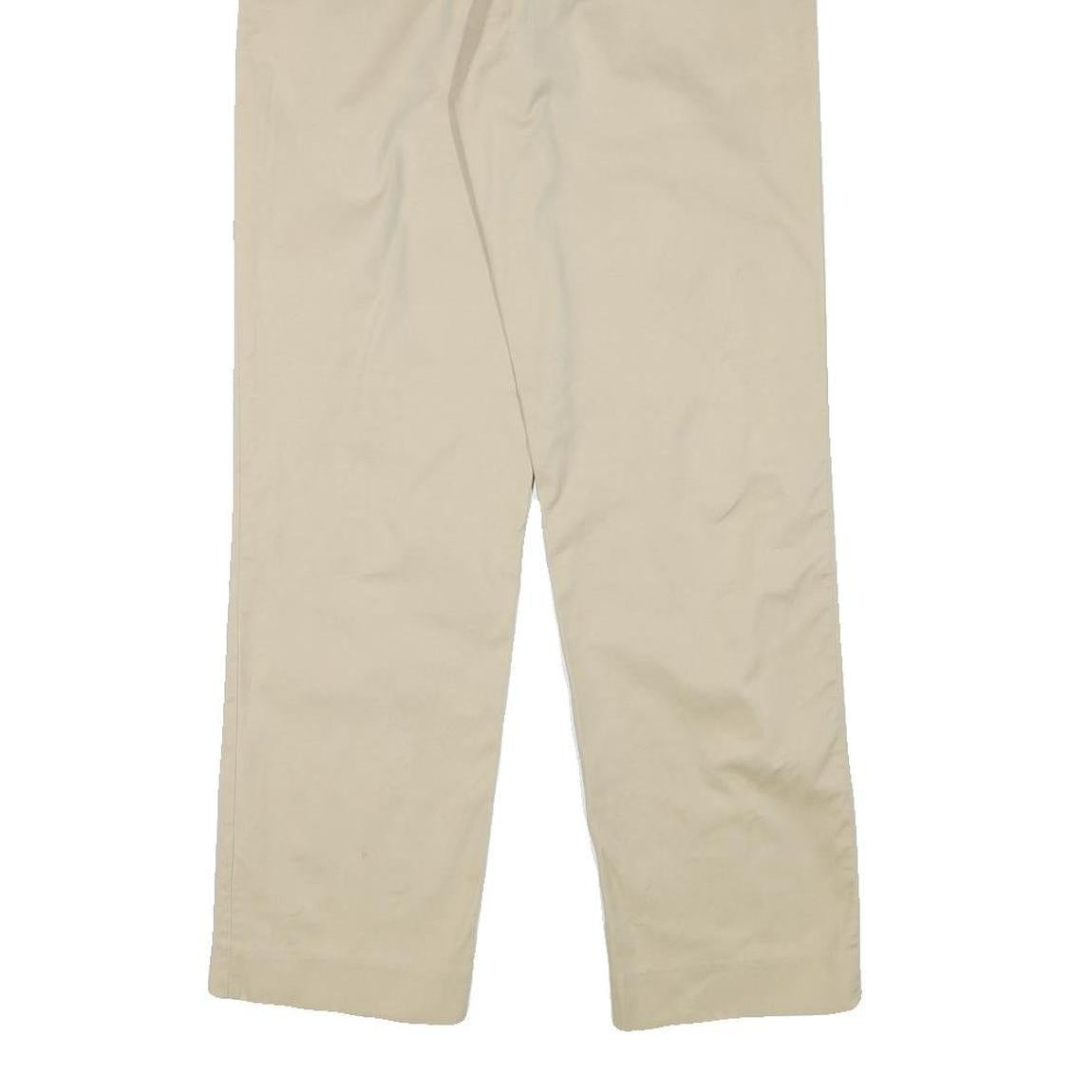 TOMMY HILFIGER Mens Regular Fit Beige Cotton Blend Trousers W27 L28 Classic Zip