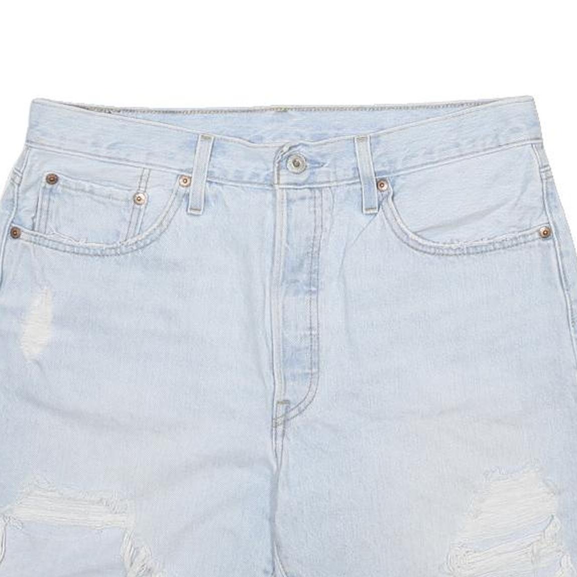 LEVI'S Womens Shorts Blue Casual Denim M W32 Distressed Hem Frayed