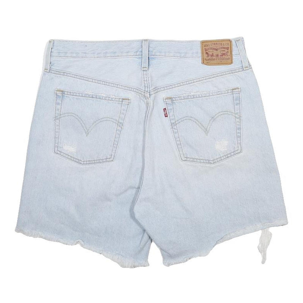 LEVI'S Womens Shorts Blue Casual Denim M W32 Distressed Hem Frayed