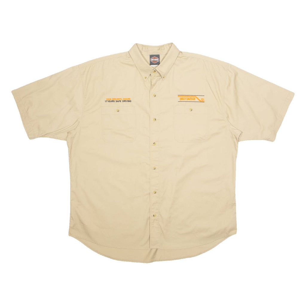 HARLEY DAVIDSON 2008 Driver's Award Mens Plain Shirt Brown 2XL