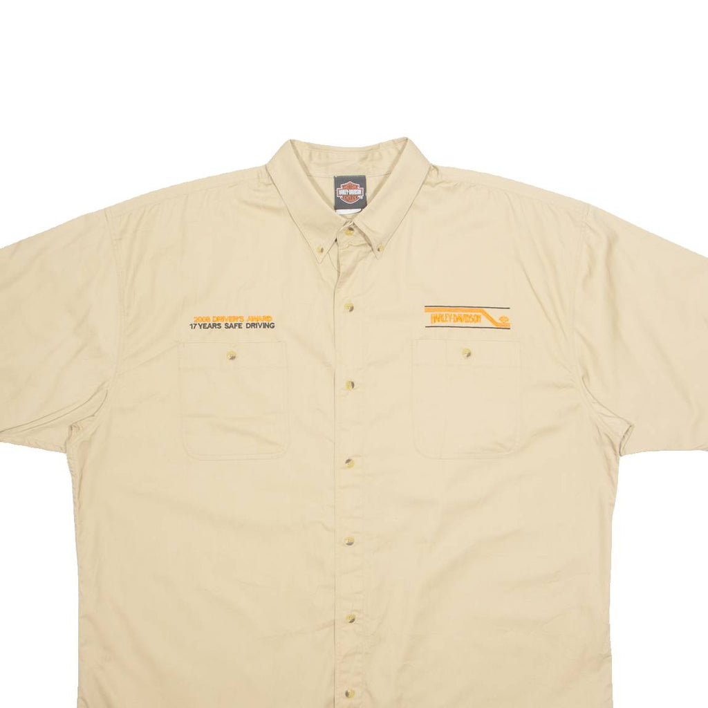 HARLEY DAVIDSON 2008 Driver's Award Mens Plain Shirt Brown 2XL