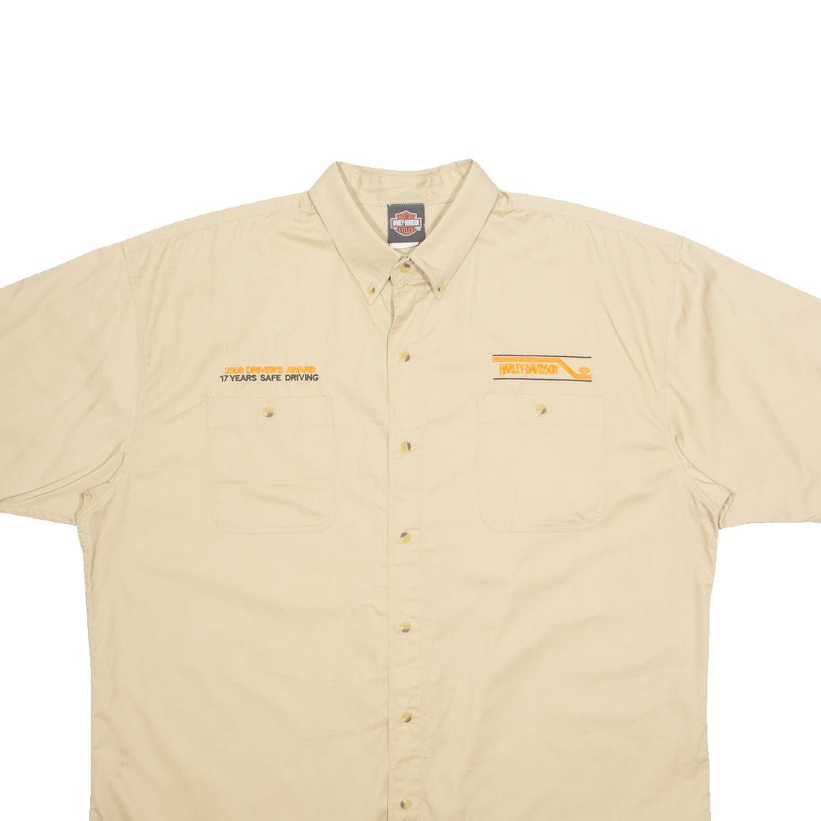 HARLEY DAVIDSON 2008 Driver's Award Mens Plain Shirt Brown 2XL