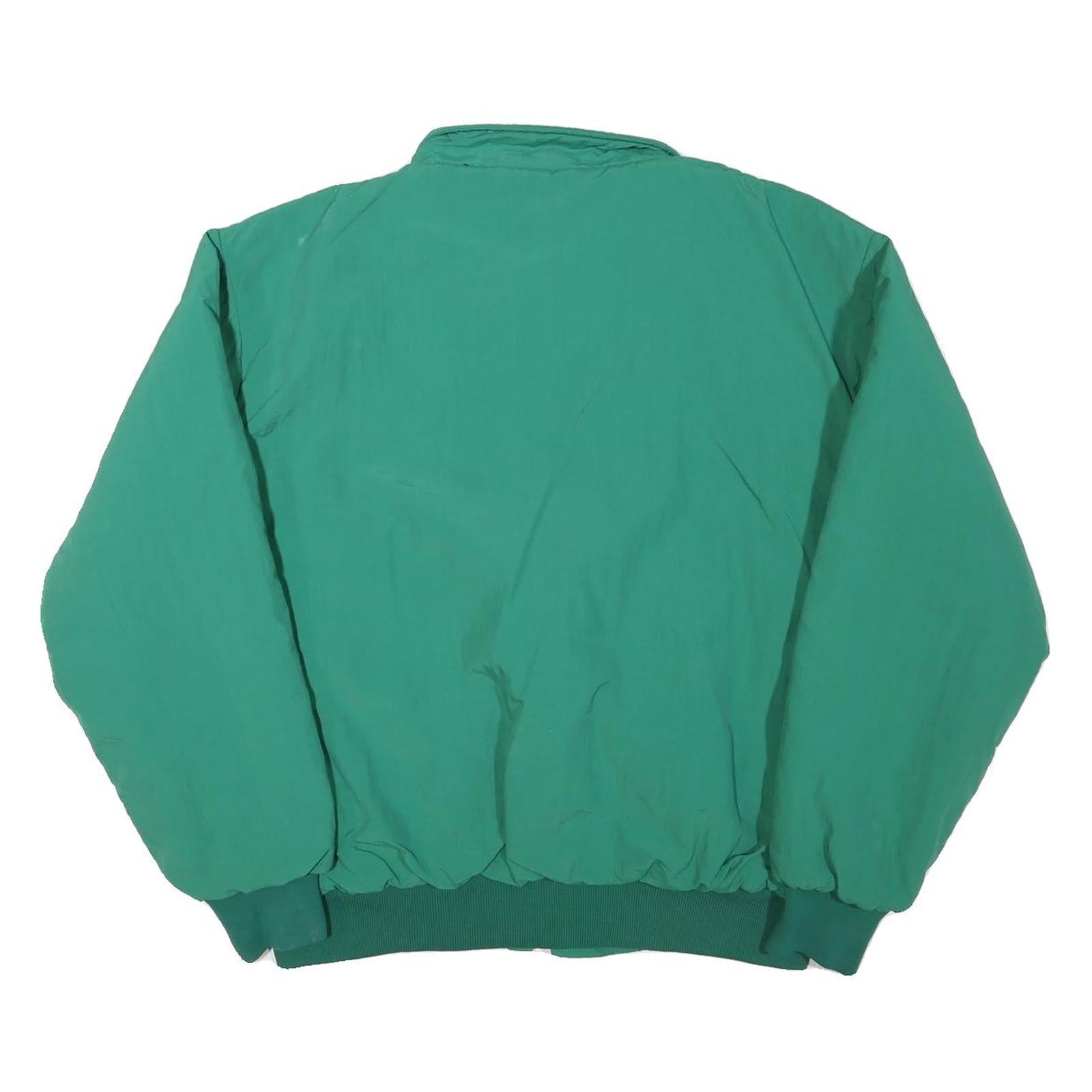 JB BK Mens Green Polyester Blend Zip Jacket XL Plain Casual Outerwear