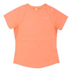 UNDER ARMOUR Womens Orange Athletic T-Shirt S Short Sleeve Round Neck