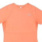 UNDER ARMOUR Womens Orange Athletic T-Shirt S Short Sleeve Round Neck
