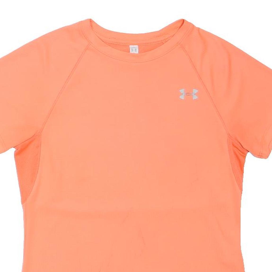 UNDER ARMOUR Womens Orange Athletic T-Shirt S Short Sleeve Round Neck