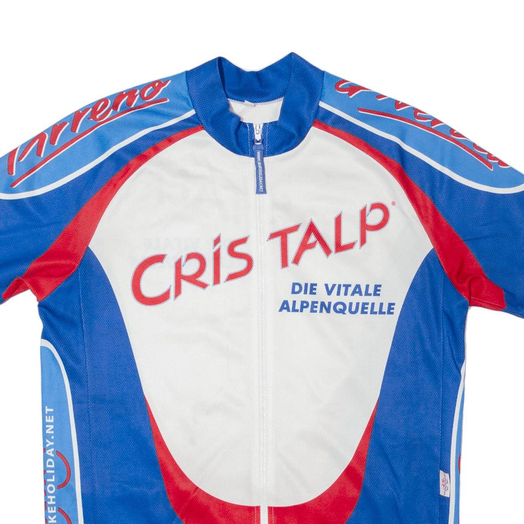 TIRRENO Cycling Shirt Full Zip Mens Jersey Blue M