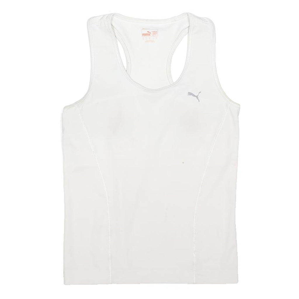 PUMA Womens White Sports Vest Sleeveless Scoop Neck Racer Back UK 16 Polyester