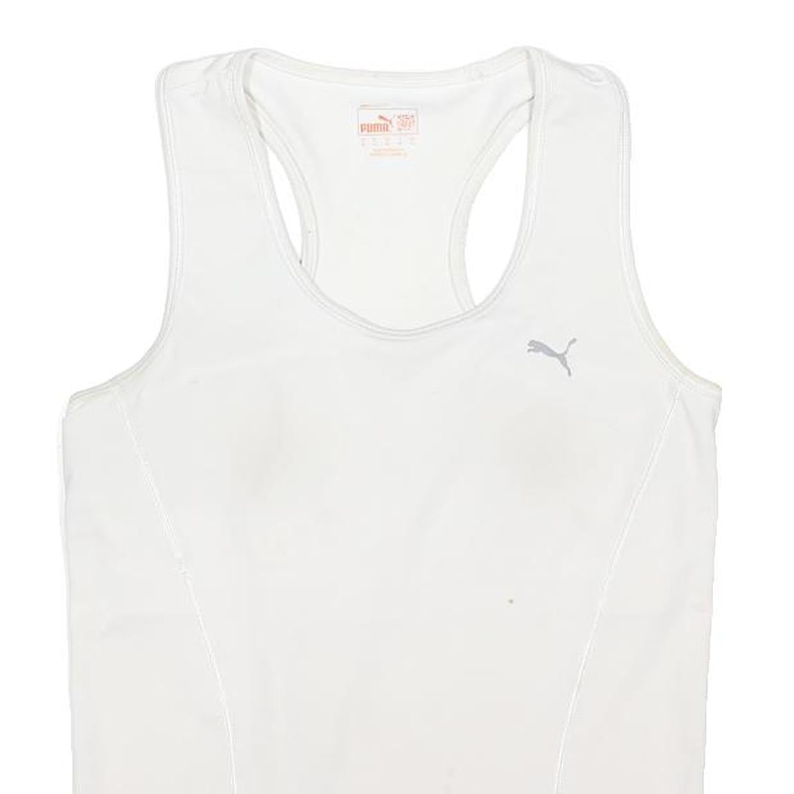 PUMA Womens White Sports Vest Sleeveless Scoop Neck Racer Back UK 16 Polyester