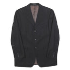 PIATTELLI Mens Black Wool Classic Jacket M Tailored Button Plain Formal Blazer