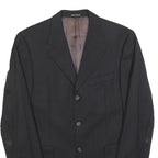 PIATTELLI Mens Black Wool Classic Jacket M Tailored Button Plain Formal Blazer
