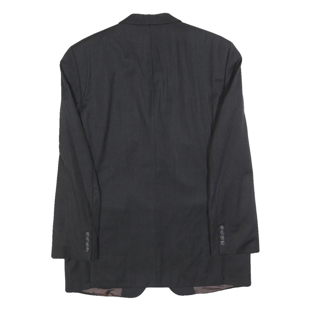 PIATTELLI Mens Black Wool Classic Jacket M Tailored Button Plain Formal Blazer