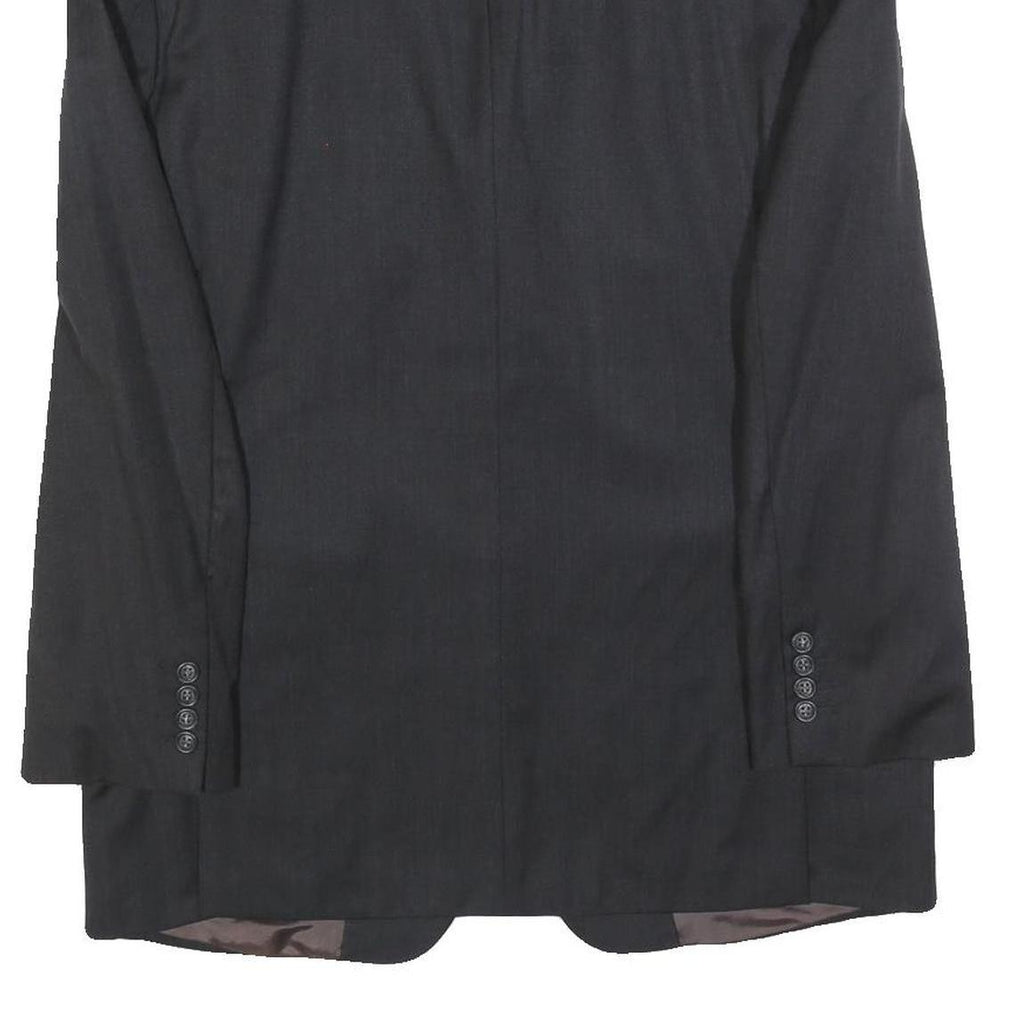 PIATTELLI Mens Black Wool Classic Jacket M Tailored Button Plain Formal Blazer