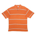 FILA Mens Orange & White Striped Short Sleeve Polo Shirt XL Cotton Casual