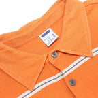 FILA Mens Orange & White Striped Short Sleeve Polo Shirt XL Cotton Casual