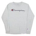 CHAMPION Mens Grey Long Sleeve Crew Neck Signature Logo T-Shirt M