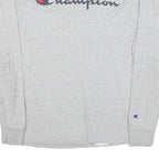 CHAMPION Mens Grey Long Sleeve Crew Neck Signature Logo T-Shirt M