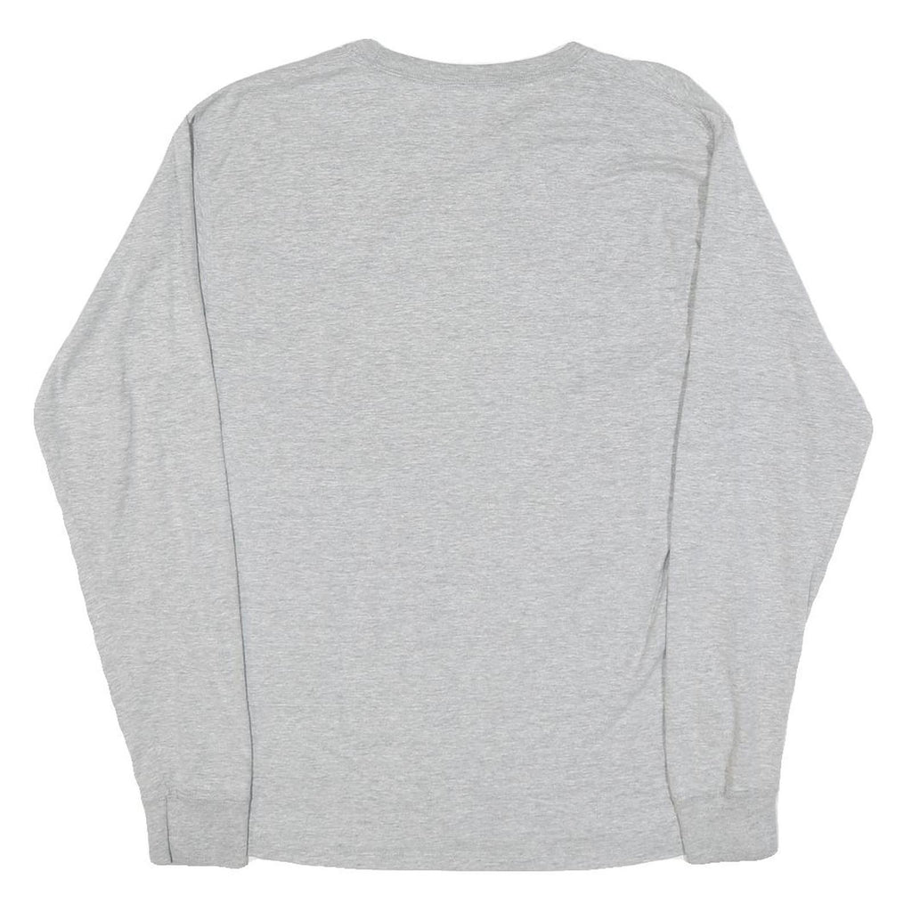 CHAMPION Mens Grey Long Sleeve Crew Neck Signature Logo T-Shirt M
