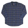 CHAPS Mens Blue Plaid Shirt L Cotton Long Sleeve Button Closure Casual Wear