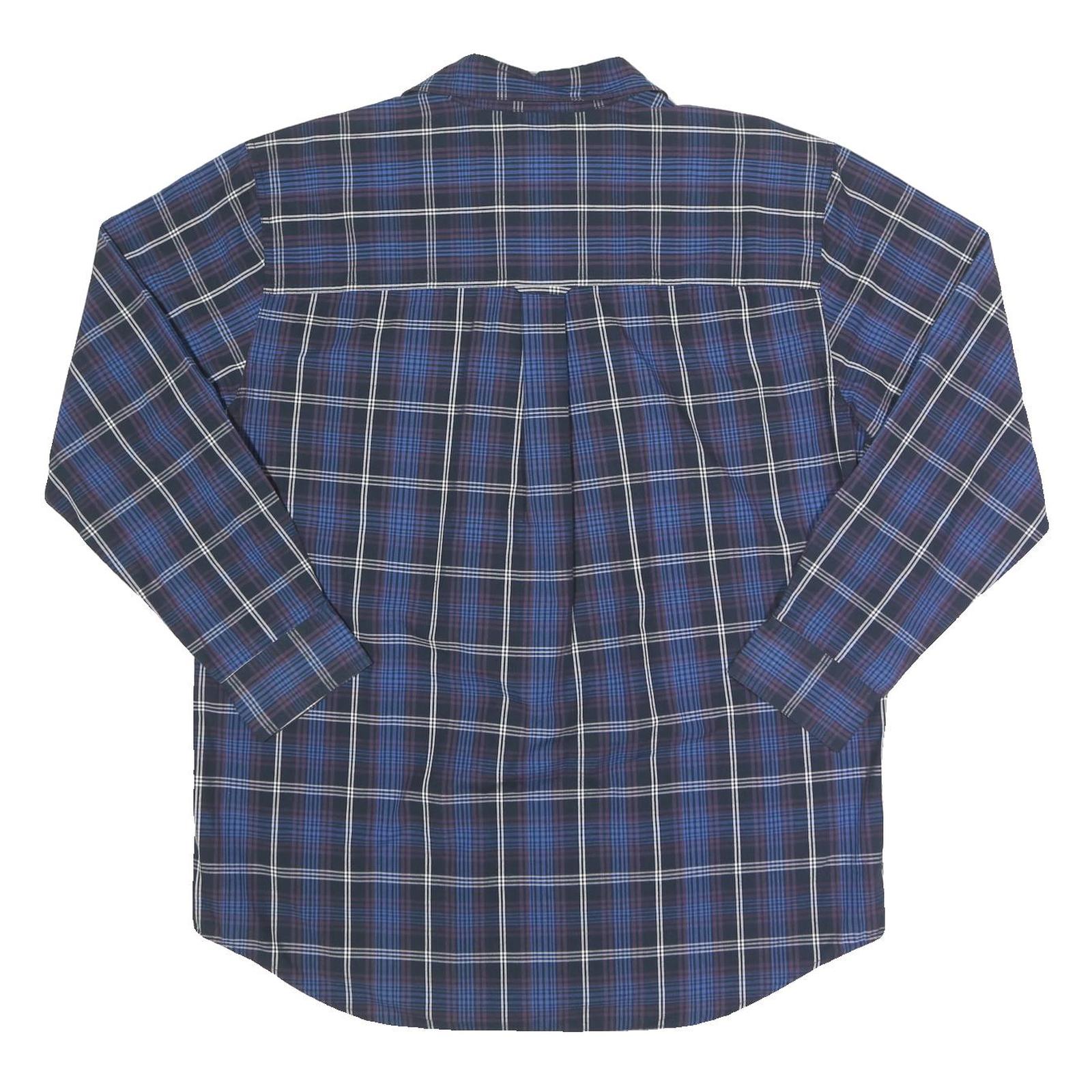 CHAPS Mens Blue Plaid Shirt L Cotton Long Sleeve Button Closure Casual Wear