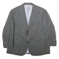 JAGUAR Mens Grey Pinstripe Wool Jacket 2XL Button Closure Classic Tailored