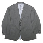 JAGUAR Mens Grey Pinstripe Wool Jacket 2XL Button Closure Classic Tailored