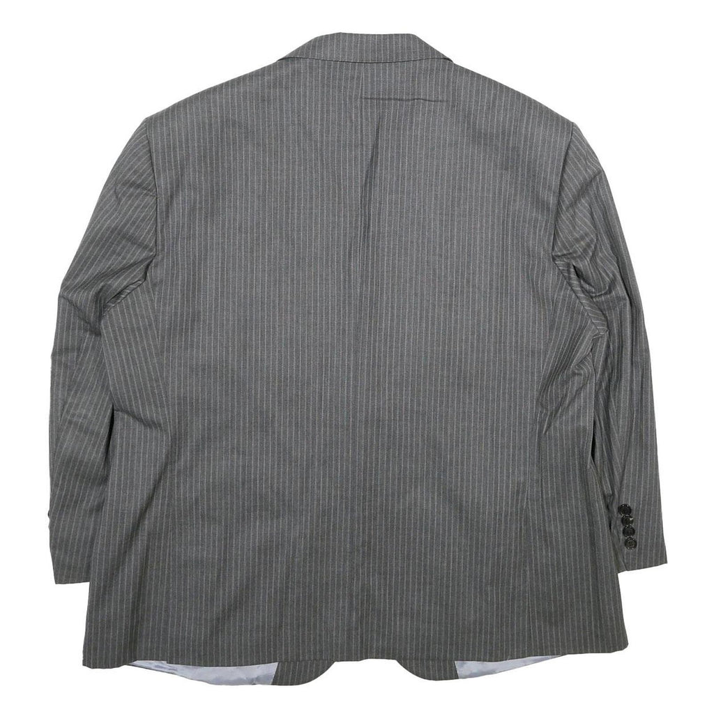 JAGUAR Mens Grey Pinstripe Wool Jacket 2XL Button Closure Classic Tailored