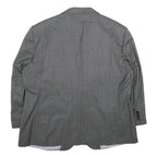 JAGUAR Mens Grey Pinstripe Wool Jacket 2XL Button Closure Classic Tailored