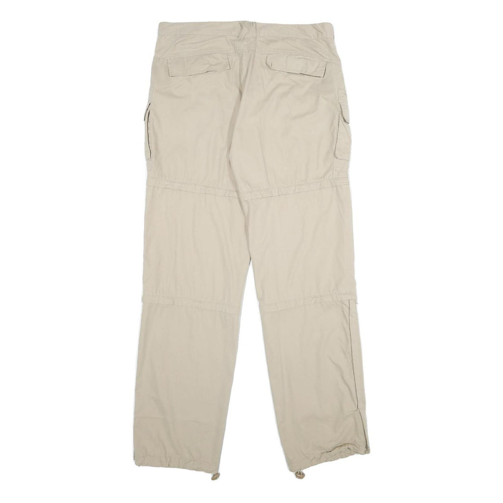 SERGIO Mens Regular Beige Cotton Blend Drawstring Trousers W34 L36 Casual