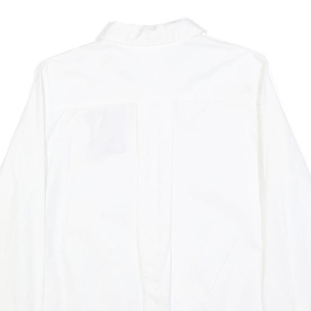 TOMMY HILFIGER Womens White Red & Navy H Logo Cotton Shirt M Long Sleeve Button