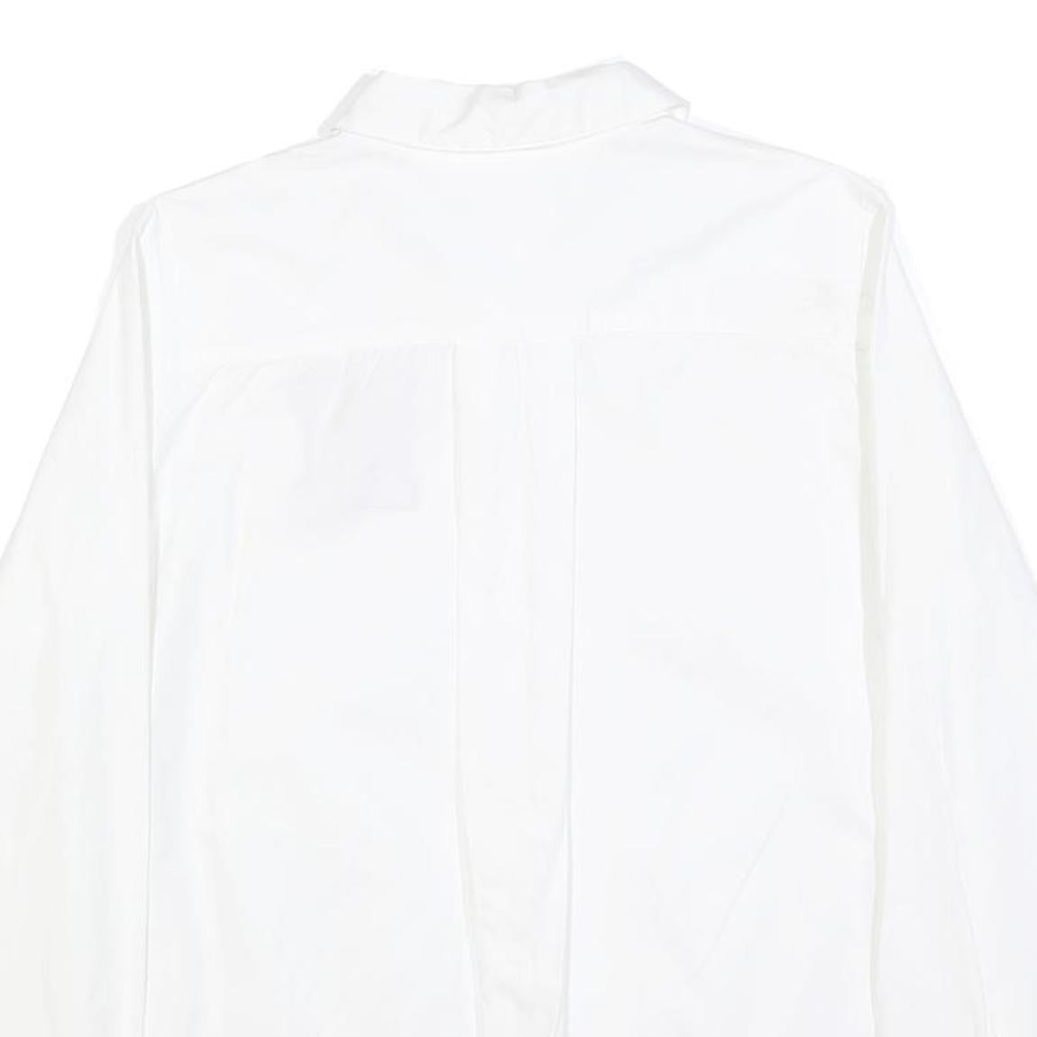 TOMMY HILFIGER Womens White Red & Navy H Logo Cotton Shirt M Long Sleeve Button