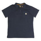 CARHARTT Mens Navy Blue Short Sleeve Plain XL Cotton Polo Shirt Workwear