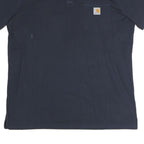 CARHARTT Mens Navy Blue Short Sleeve Plain XL Cotton Polo Shirt Workwear