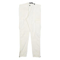 INDICODE Mens Slim White Cotton Blend Cargo Trousers W34 L32 Zip Closure