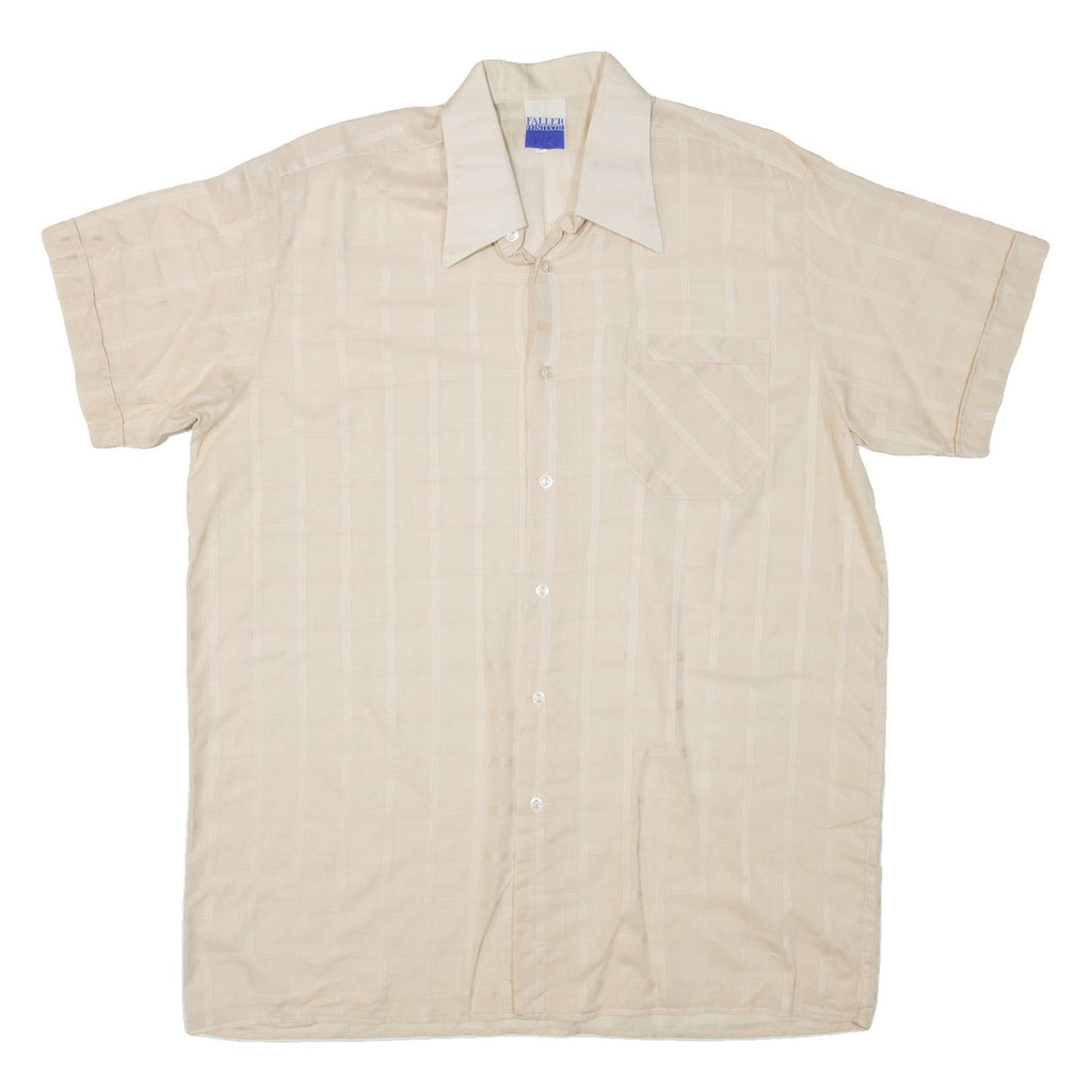 FALLER FEINTEXTIL Mens Shirt Beige Check L