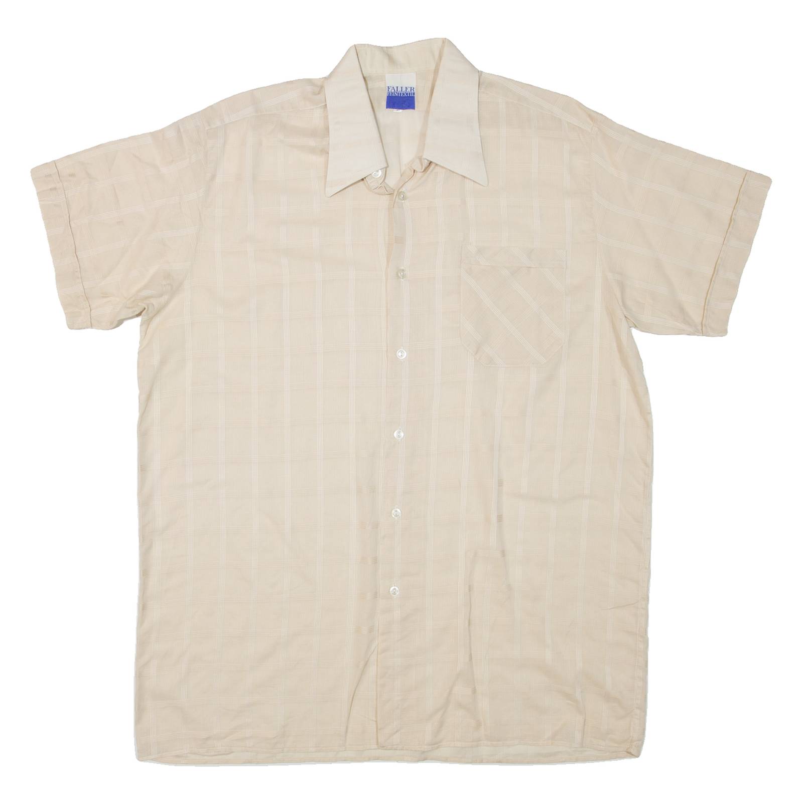 FALLER FEINTEXTIL Mens Shirt Beige Check L