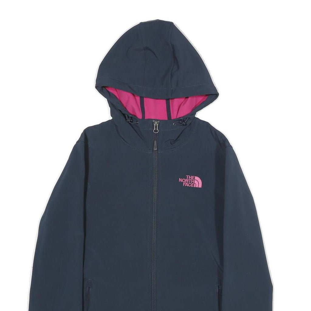 THE NORTH FACE Womens Navy & Pink Hoodie Zip Jacket S Polyester Blend Outdoor