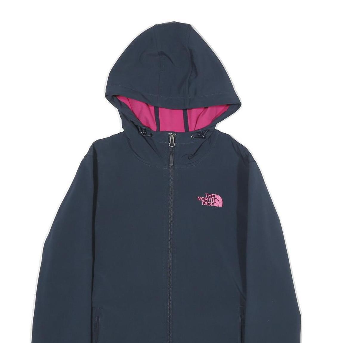 THE NORTH FACE Womens Navy & Pink Hoodie Zip Jacket S Polyester Blend Outdoor