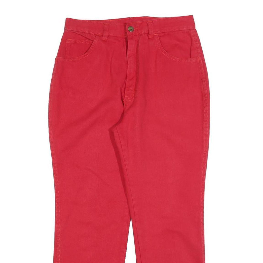 Womens Red Regular Straight Cotton Blend Jeans W28 L26 Zip Closure Comfort Style