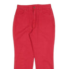 Womens Red Regular Straight Cotton Blend Jeans W28 L26 Zip Closure Comfort Style