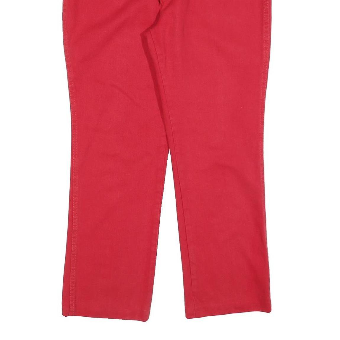 Womens Red Regular Straight Cotton Blend Jeans W28 L26 Zip Closure Comfort Style