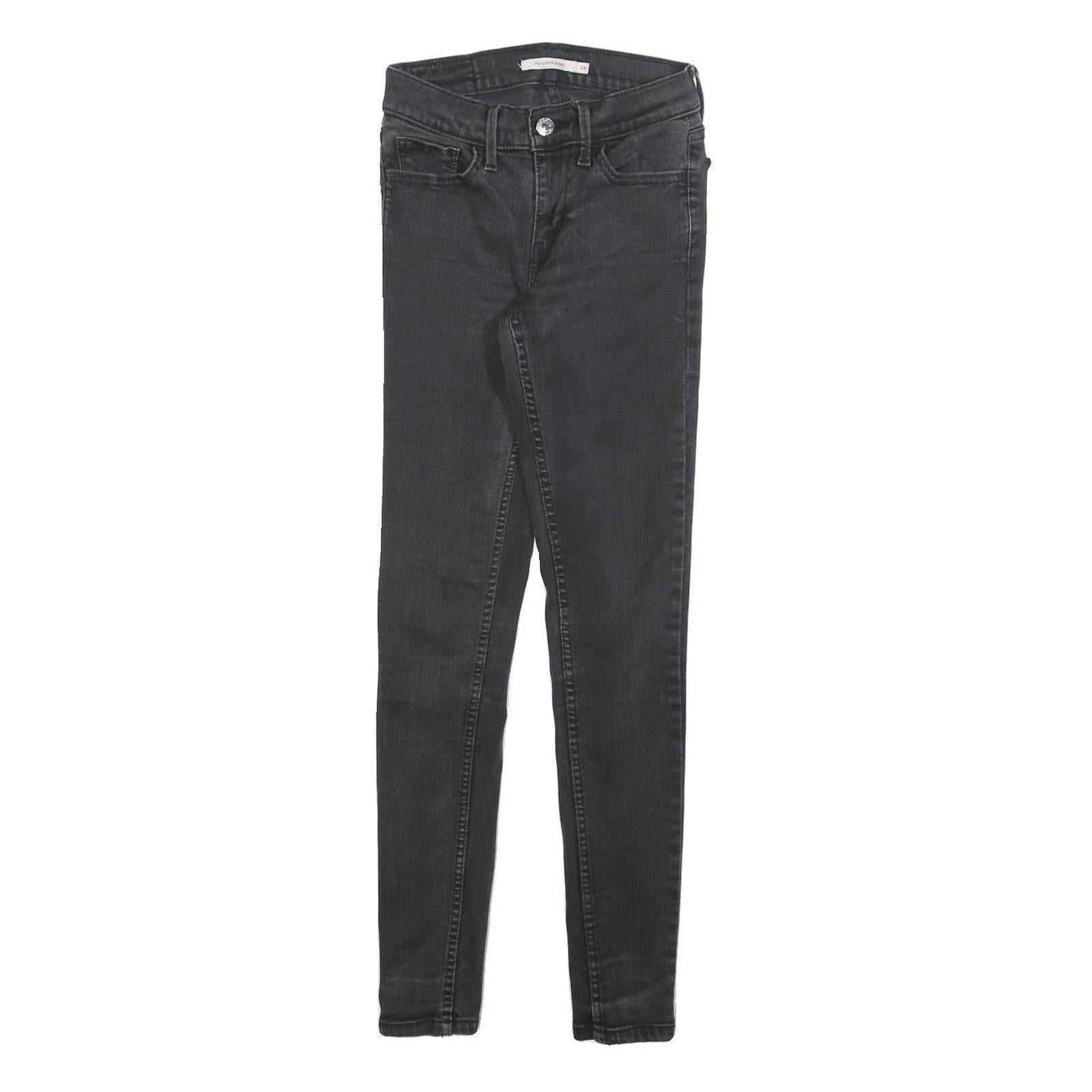 LEVI'S 710 Womens Slim Skinny Denim Dark W24 L27 Stretch Cotton Blend Jeans