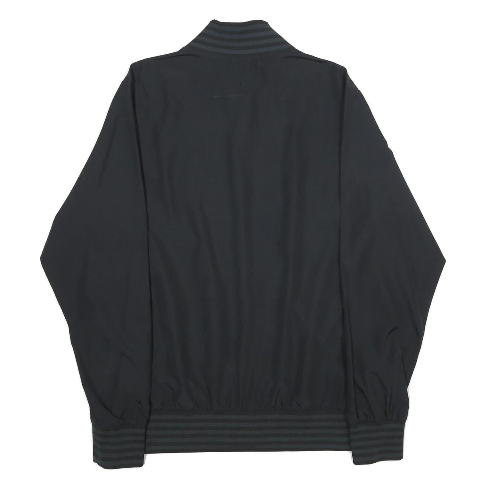 UMBRO Mens Black Track Jacket L Polyester Polka Dot Zip Up Sportswear
