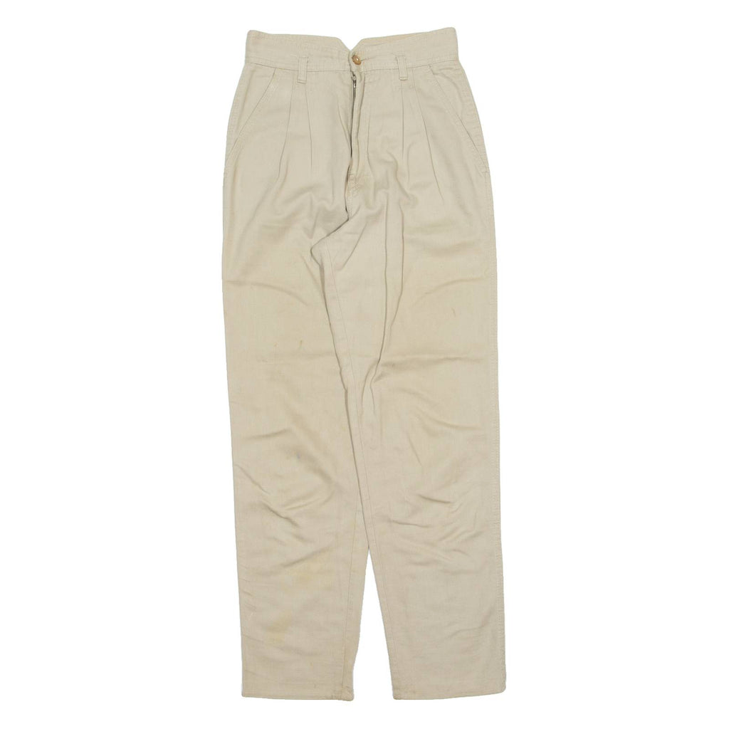 BIG DOG Pleated Chino Womens Trousers Beige Regular Tapered W24 L28