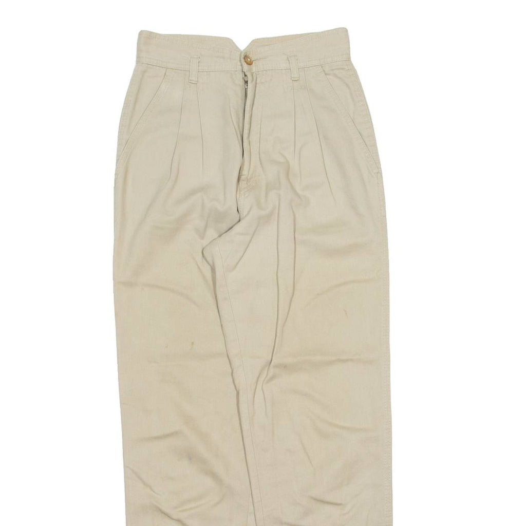 BIG DOG Pleated Chino Womens Trousers Beige Regular Tapered W24 L28