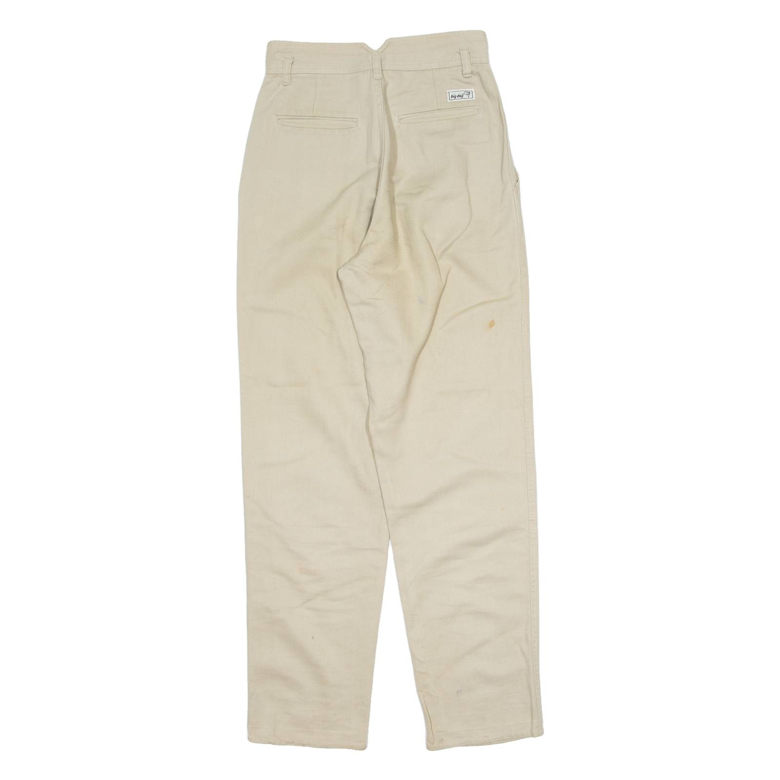 BIG DOG Pleated Chino Womens Trousers Beige Regular Tapered W24 L28
